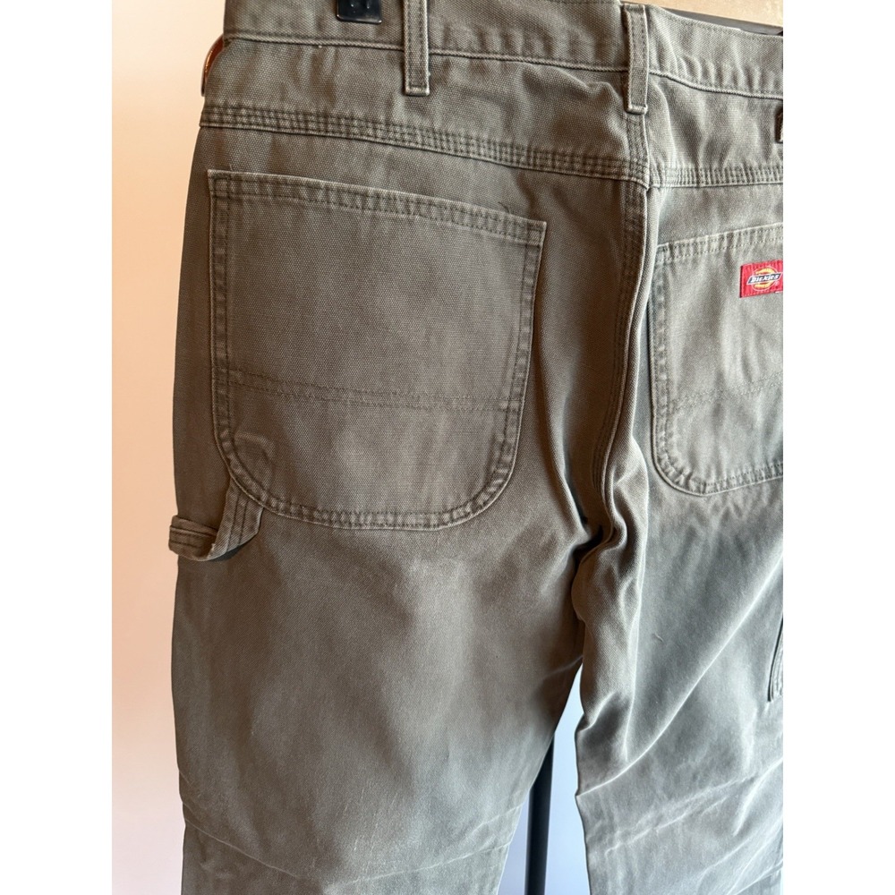 Dickies Carpenter Men's Pants Size 34x30 Olive Green Cotton Duck Canvas - Picture 7 of 9